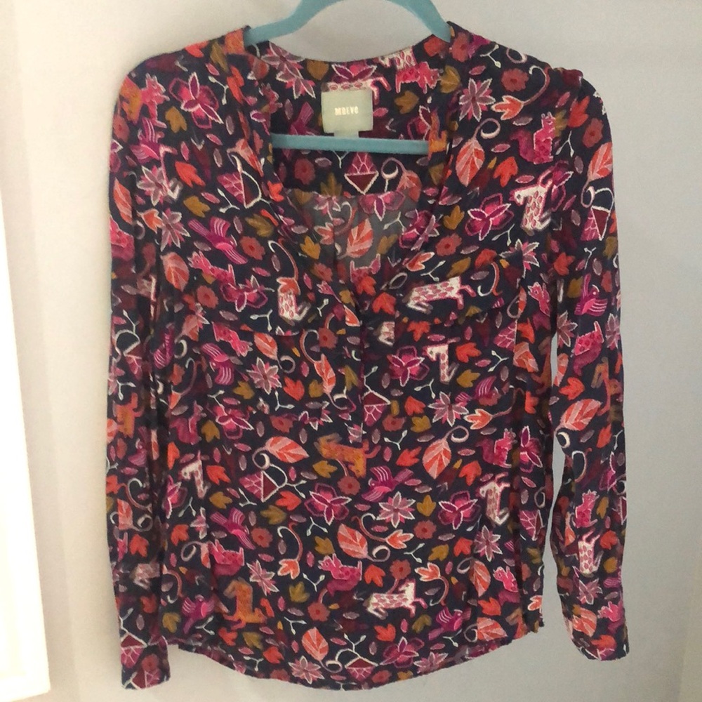Anthropologie maeve v neck button top size 6